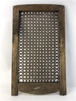 Primitive Wood & Woven Reed Caned Sifter