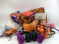 Huge Lot of Halloween Decorations W/ Storage Tote