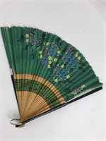 Vintage Hand Painted Oriental Paper Fan