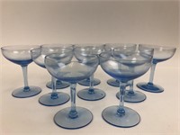 Blue Glass Coupe Glass Set