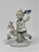 Vintage Lippelsdorf Porcelain Boy & Dog Figurine