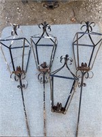 4 Wrought Iron Outdoor Candle Holders