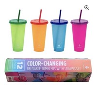 New Manna Color Changing Plastic Tumblers, Set of