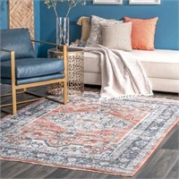 Zara Medallion Orange 4 ft. x 6 ft. Area Rug