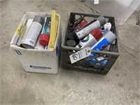 Multiple used cans of Spray Paint