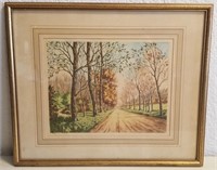 Vintage Signed "The Road" Etching By Philippe