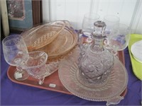 Decorator glassware platters pressed jug...