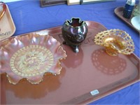 3 piece of Carnival glass