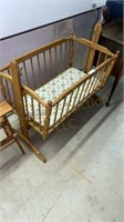 Baby Crib 39 ½ x 22 x 27 ½, & Doll Highchair