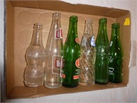Group of 6 Vintage Pop Bottles