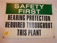 "SAFETY FIRST" Sign- Plastic