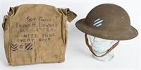 WW1 NAMED 3RD DIVISION PAINTED HELMET GAS MASK WWI