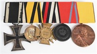 WW1 IMPERIAL GERMAN 5 PLACE MEDAL BAR WURTTEMBERG