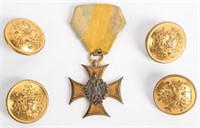 WWI AUSTRIAN LONG SERVICE OFFICER MEDAL W/ BUTTONS