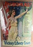 WWI AMERICANS ALL VICTORY LIBERTY LOAN POSTER WW1