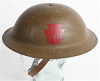 WW1 28TH DIVISION BLOODY BUCKET PAINTED HELMET WWI
