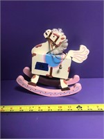 Vintage wood rocking horse music box