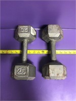 Lot of two twenty pound dumbbells