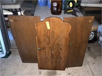 three wooden doors