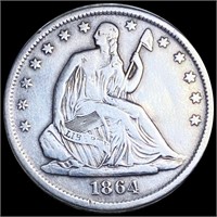 1864-S Seated Half Dollar LIGHTLY CIRCULATED