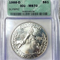 1988-D Olympic Silver Dollar ICG - MS70