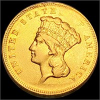 1878 $3 Gold Piece NEARLY UNCIRCULATED