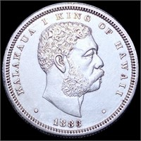 1883 Kingdom Of Hawaii Silver Quarter UNCIRCULATED
