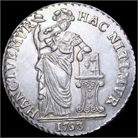 1793 Dutch Silver 3 Gulden UNCIRCULATED