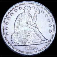 1864 Seated Liberty Dollar CLOSELY UNCIRCULATED