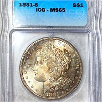 1881-S Morgan Silver Dollar ICG - MS65