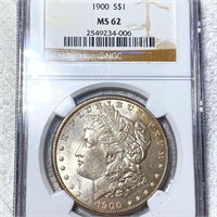 1900 Morgan Silver Dollar NGC - MS62