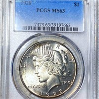 1928 Silver Peace Dollar PCGS - MS63