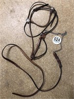 Tag #24 Rolled Leather Show halter & lead