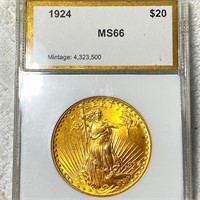 1924 $20 Gold Double Eagle PCI - MS66