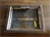 vintage metal framed Last Supper Print