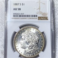 1887-S Morgan Silver Dollar NGC - AU58