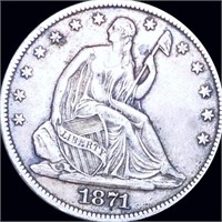 1871-S Seated Half Dollar CLOSELY UNCIRCULATED