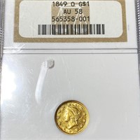 1849-O Rare Gold Dollar NGC - AU58