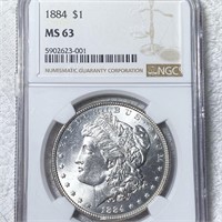 1884 Morgan Silver Dollar NGC - MS63