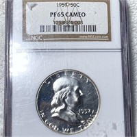 1957 Franklin Half Dollar NGC - PF 65 CAMEO