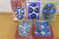 5 Boxes Of Blue Christmas Ornaments