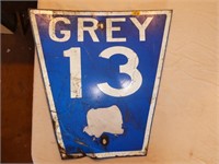 "Grey 13" Tin Sign