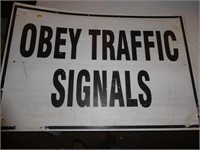 Corrugrated "Obey" Traffic Sign