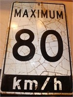 Steel Road Sign- Max 80 Km/h