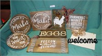 9 WOODEN COUNTRY-THEMED SIGNS