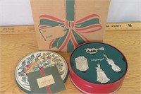 Longaberger Christmas Ornaments In Box & Tin