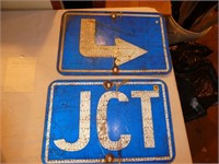 2 Steel Signs "JCT" & "Arrow"