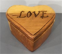 Handcrafted Wood Heart Box