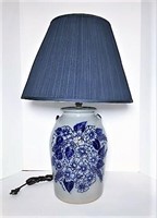 Crock Style Lamp with Pleated Shade