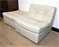 Leather Like Chair with Matching Ottoman